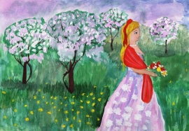 В весеннем саду 
Буркш Екатерина, 7 лет, Россия